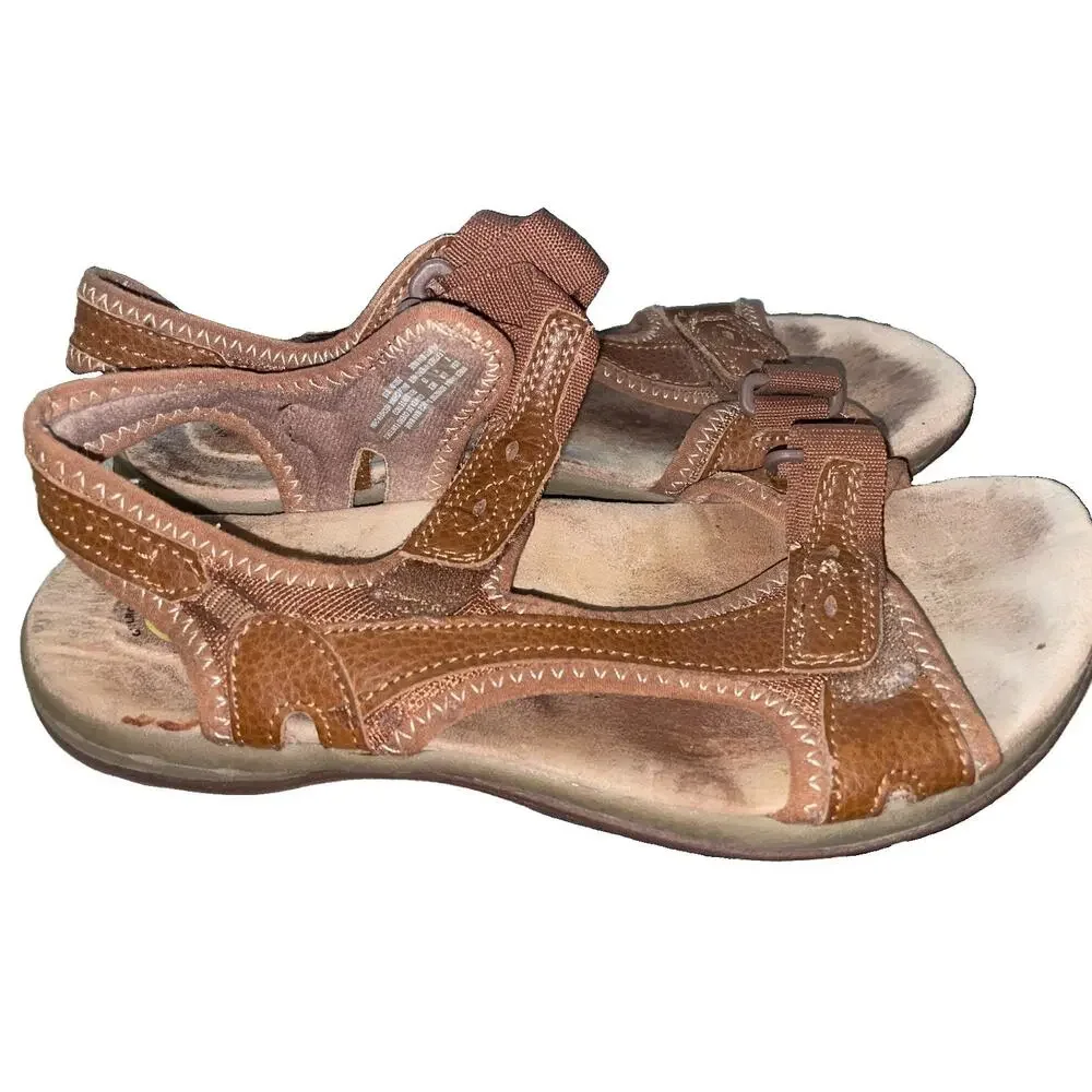 Earth Spirit Sport Gelron 2000 Brown Leather Sandals Mens Size 8 Adjustable